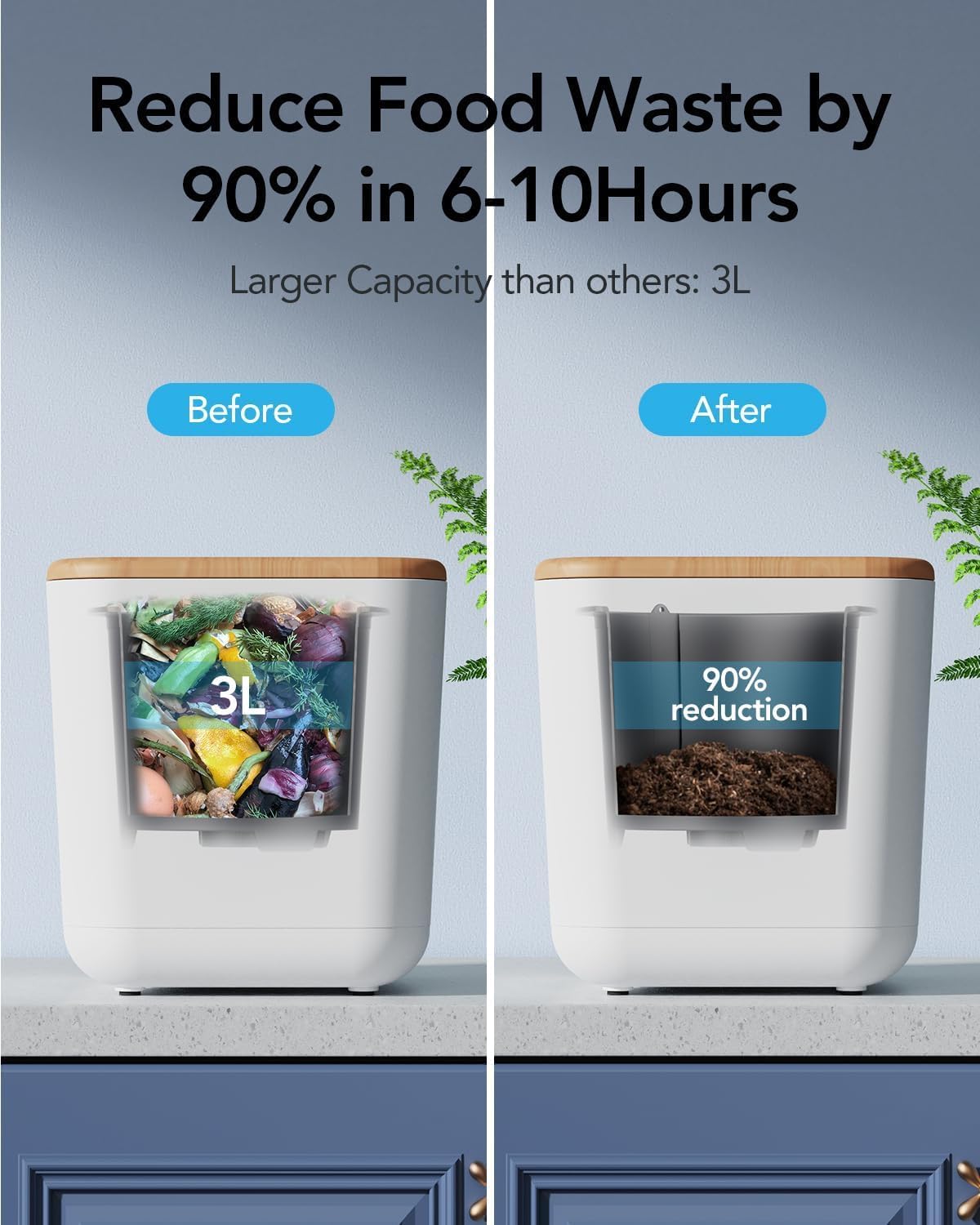 iDOO Odor Absorbing Filter Refills for Smart Waste Kitchen Composter, Multi-color Mixed Activated Carbon Granules Uesd for Electric Countertop Compost Bin, with 2 Packs of Activated Carbon 1500g Total