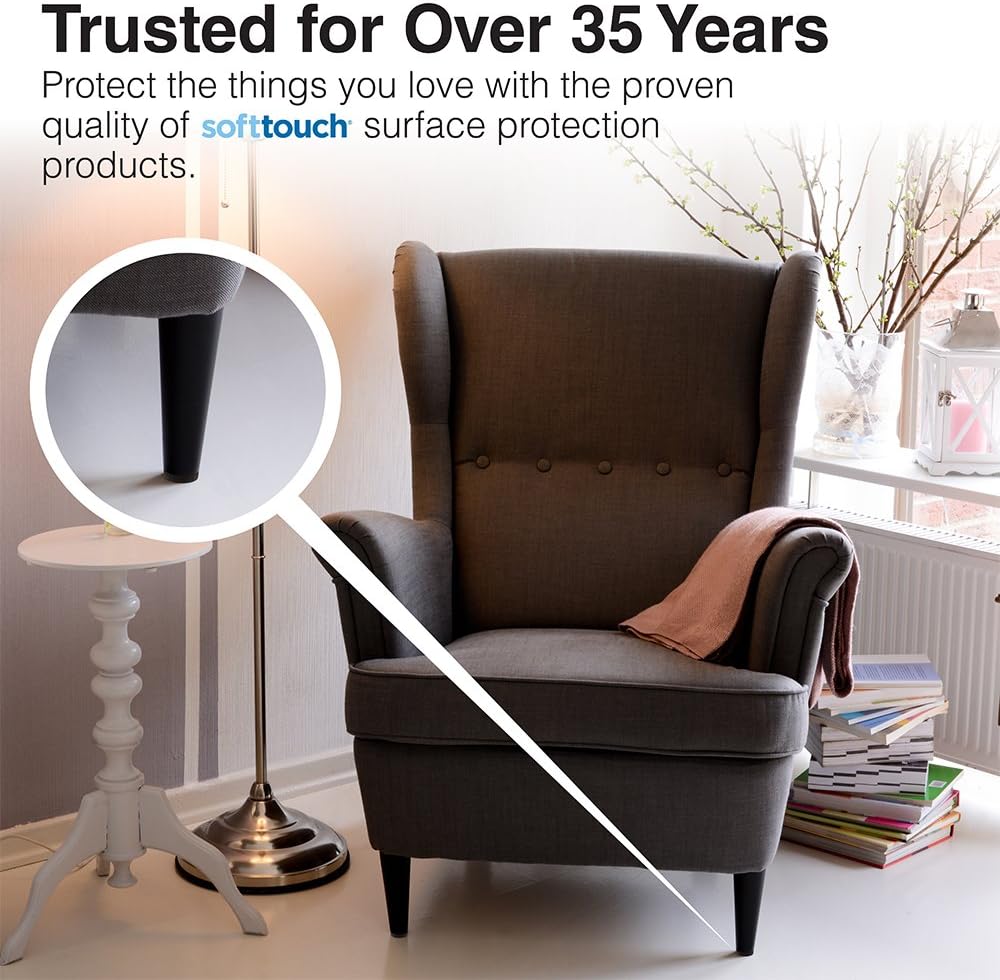 SoftTouch 1 1/2" Round Heavy Duty Felt Furniture Pads - Move Effortlessly & Protect Surfaces Floors, Gray (24 Pack),Grey