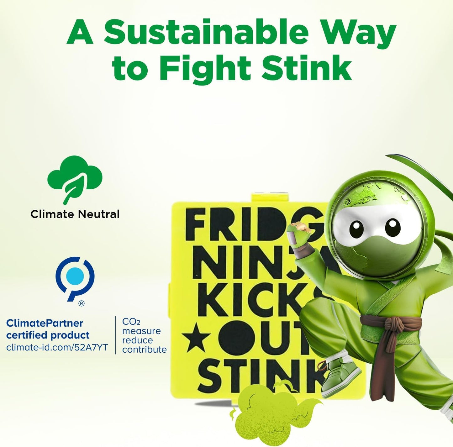 Fridge Ninja Compact Fridge Deodorizer (2 Pack) - More Effective Than Baking Soda - Compact Size Refrigerator Deodorizer Made of Activated Carbon