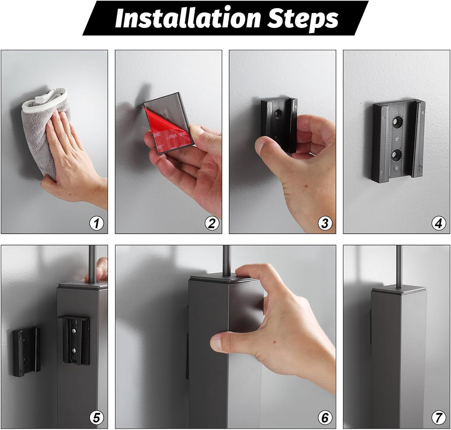 BGL Toilet Brush and Holder Set Rose Gold Wall Mounted for Bathroom Square Design