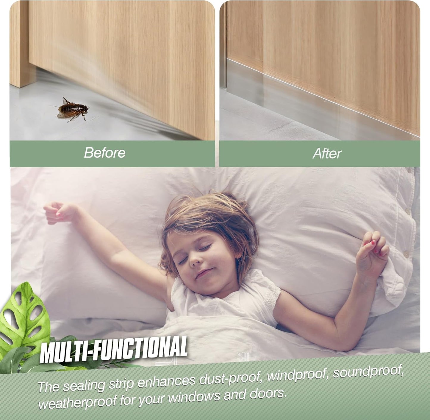 Silicone Weather Stripping Door Seal Strip, 16.4 Feet Self Adhesive Sealing Sticker Sealing Tape for Door Draft Stopper Adhesive for Doors Windows Shower Glass Gaps (Transparent, Width 45mm)