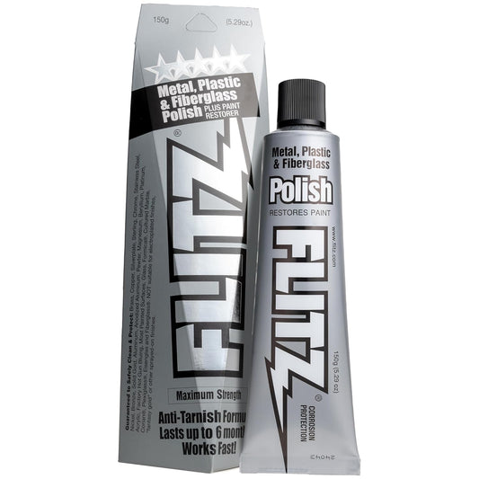 Flitz Multi-Purpose Metal Polish Paste - 5.29oz Tube of USA-Made Chrome Polish - Works on Stainless Steel, Aluminum, Plastic, Jewelry and Cars - Non-Abrasive Cleaner & Rust Remover (1 Pack)