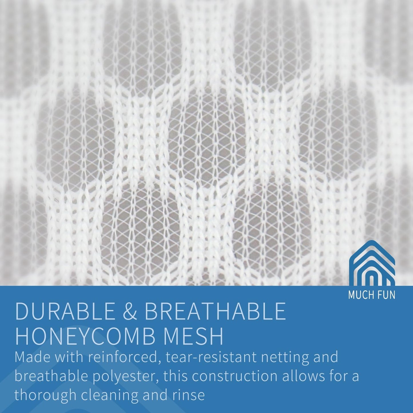 Muchfun 3Pcs Bra Wash Bags, Honeycomb Mesh Laundry Bags for Delicates, Lingerie, Intimates and Underwear 8 x 8 x 8 Inches