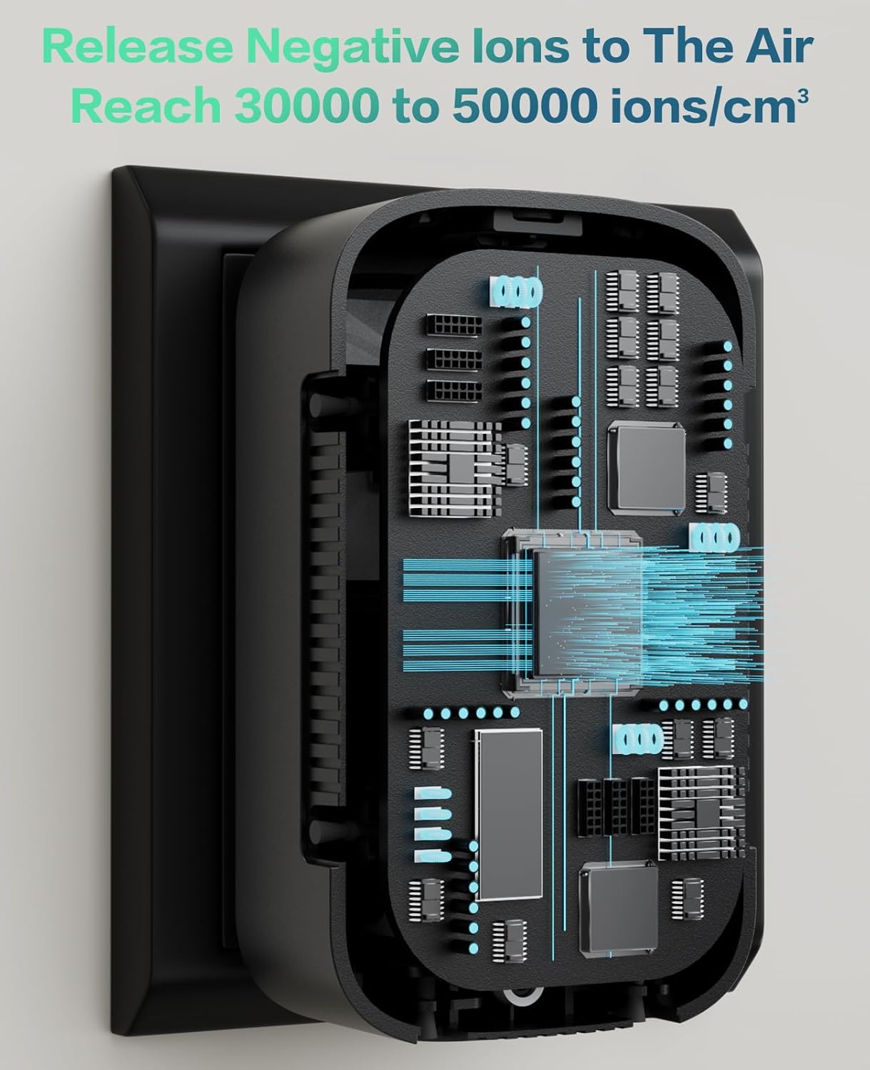 iDiskk [4 Pack] Air Purifier for Home,Plug-In Negative Ion Quiet Air Ionizers for Bedroom, Office, Kitchen,Portable Mini Air Cleaner Odor with Night Light, Smoke, Dust, Pet Dander Eliminator-Black