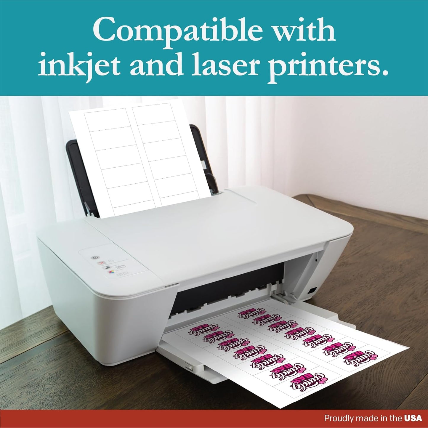 Premium Label Supply White Sticker Bottle Labels – 3" x 1.5" – Laser/Inkjet Compatible – (14 per Sheet), 25 Sheets – 350 Total Adhesive Labels