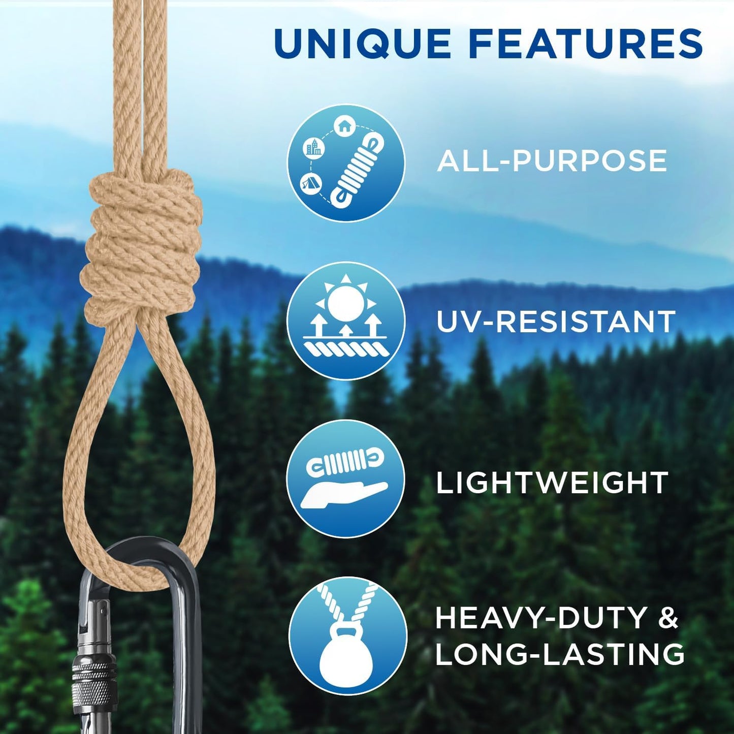 TECEUM Cotton Rope 3/16” (5 mm) – 100 FT – Strong All-Purpose Braided Rope – Natural Cotton – for Crafting, Сamping, Clothes Line, DIY, Indoor & Outdoor Use – Beige