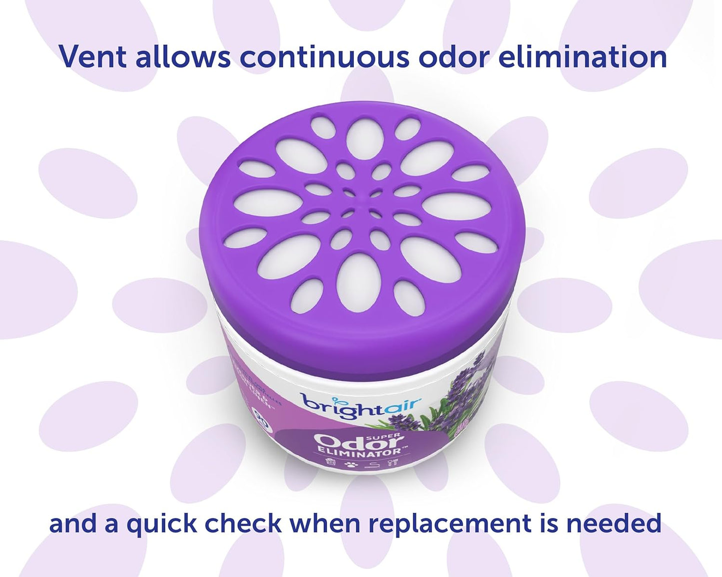 Bright Air 14 oz. Super Odor Eliminator, For Medium-Size Spaces, Lavender & Fresh Linen Scent, Case of 6, Odor Eliminator & Air Freshener, Natural Essential Oils, Lasts Up to 90 Days Each