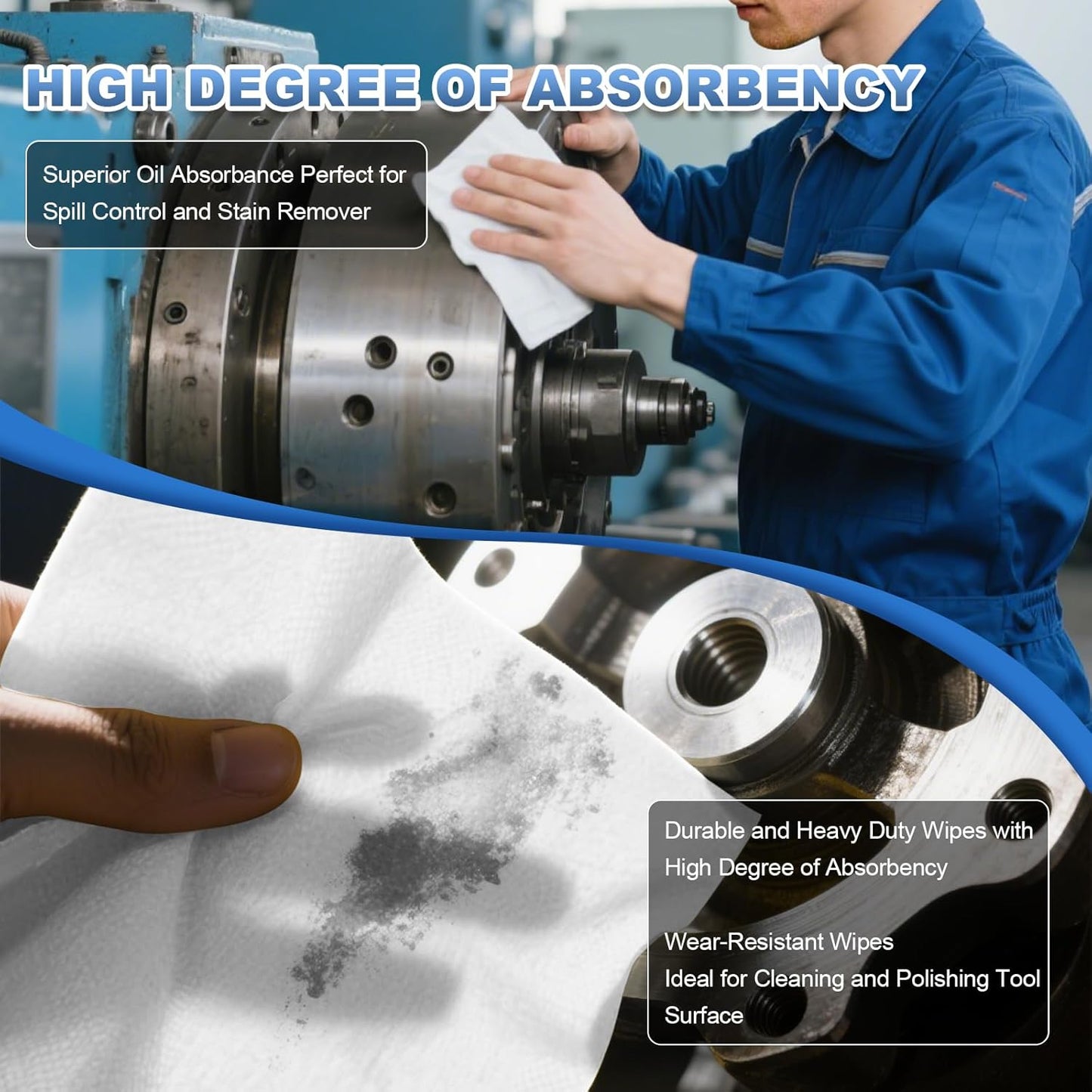 Cleanroom Wipes 9"x9" (300 Pcs, Cellulose/Polyester Blend, Grade A, 68GSM) Lint Free Wipes for Laboratory, Electronics, Pharmaceutical,Printing,Automotives and Semiconductor Industries