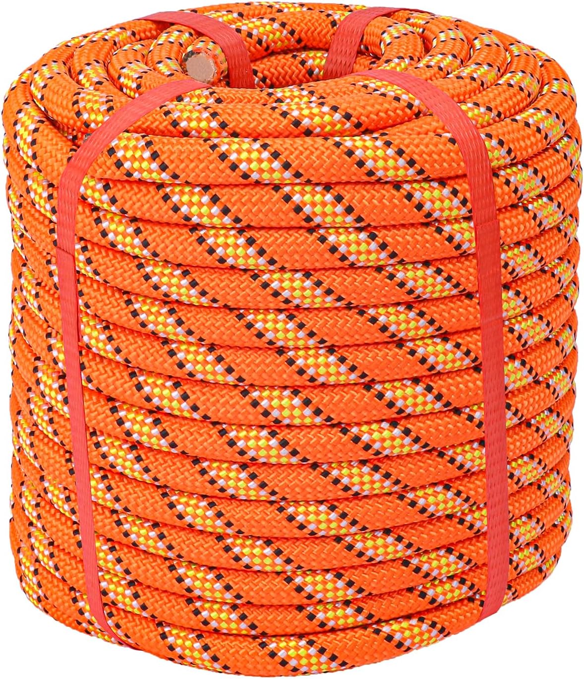 1/2 Inch 100 FT Tree Felling Rope, Professional Static Rope, Orange Versatile Arborist Logging Ropes for Tree Pulling, Bull Pulling, Sturdy Ropes for Adults, and More