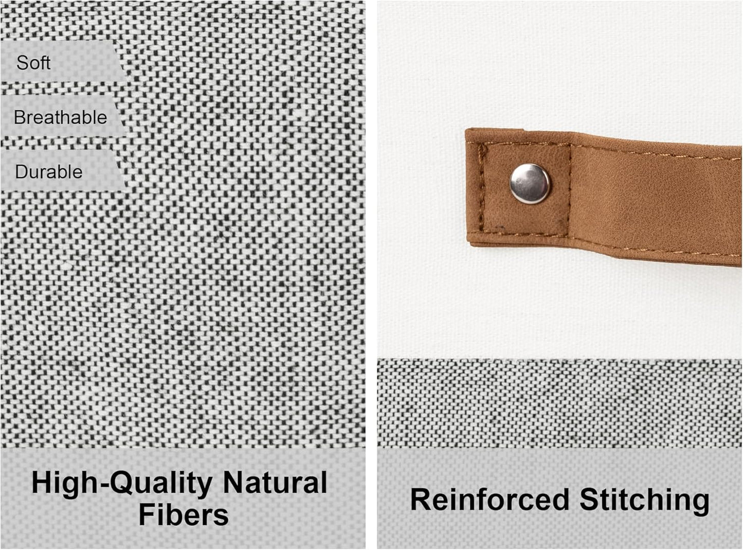 StorageWorks 13x13 Inches Storage Cube, Fabric Storage Bins with PU Handles, Collapsible Organizer Baskets for Closet, Gray and White, 4-Pack