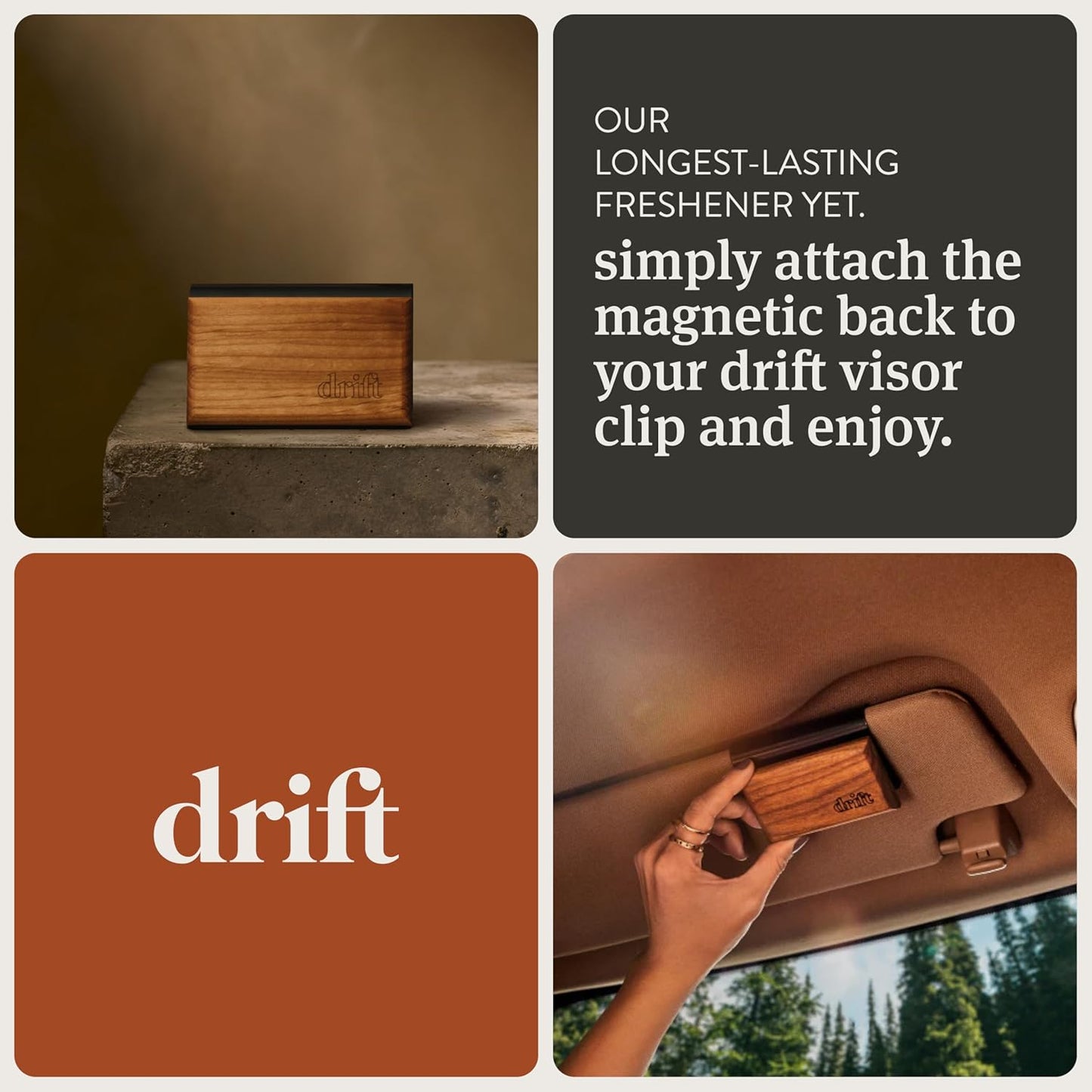 Drift Car Air Freshener Starter Kit - Wooden Deodorizer - Vehicle Odor Remover - Auto Scent Diffuser - Long-Lasting Car Freshening - Variety 3 Pack - CLIP INCLUDED