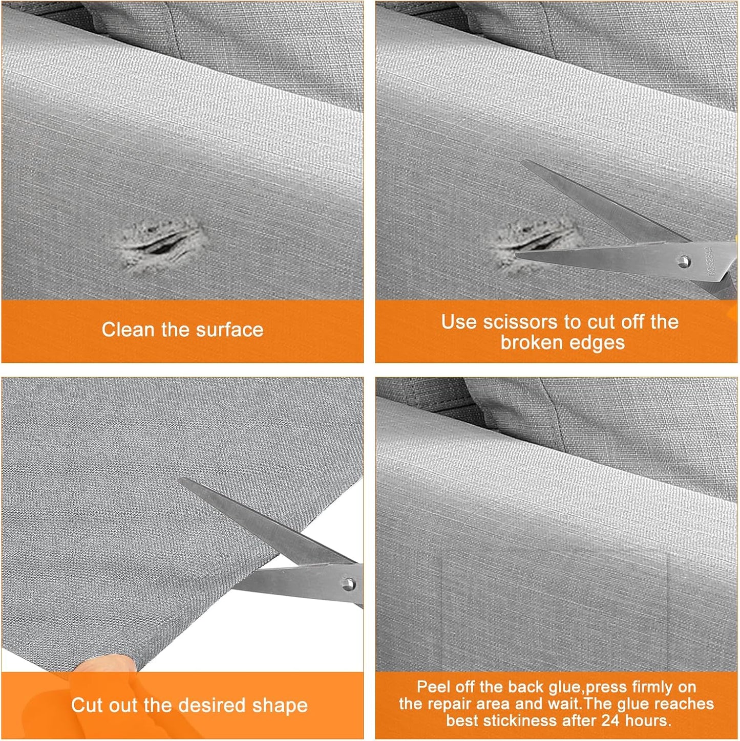 Repair Patches Self-Adhesive DIY Repair Patch Linen Gear Patch for Sofa, Furniture, Chair, Clothing, Tents, 3x60 Inch, Cream