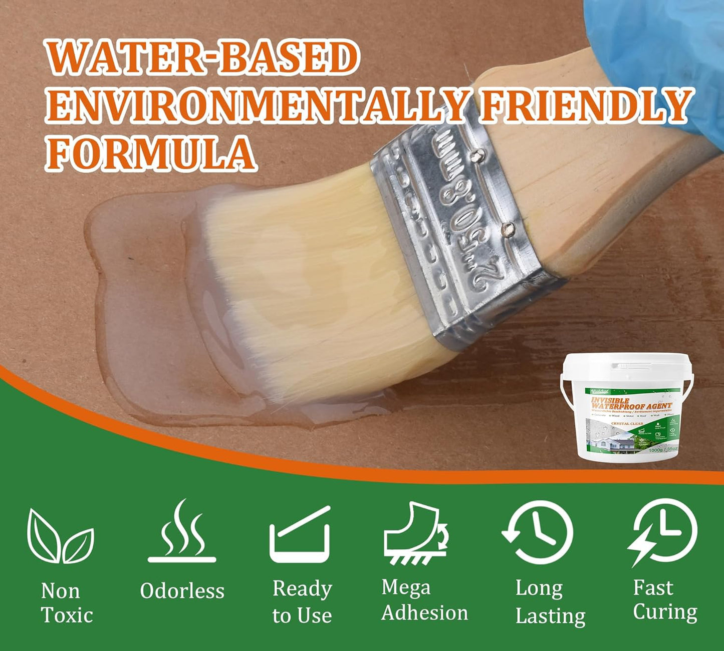 Waterproof Sealant 35oz, Transparent Waterproof Coating for Roof, Floor, Bathroom, Wall, Window, Concrete, Invisible Water Proof Agent for Repairing Leaks, Indoor & Outdoor Waterproofing Adhesive