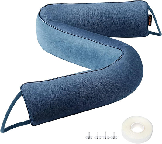 MAGZO Door Draft Stopper, 36 Inch Under Door Draft Blocker Noise Stopper, Weighted Wind Blocker Draft Guard for Bottom of Door, Blue