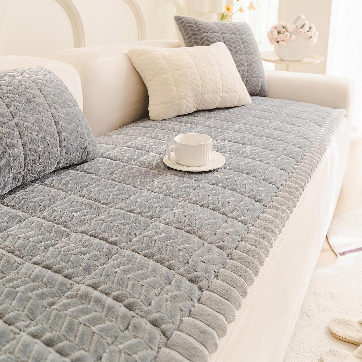 Pet Couch Cover Protector Sofa Covers for Pets Washable Non Slip Couches and Sofas Dog Mat (Grey, 27.6" x 59.1")