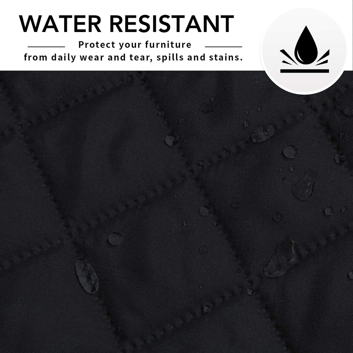 Easy-Going L Shape Sofa Slipcover - Reversible Sectional Couch Cover - Furniture Protector for Pets & Kids (Small, Black/Black)