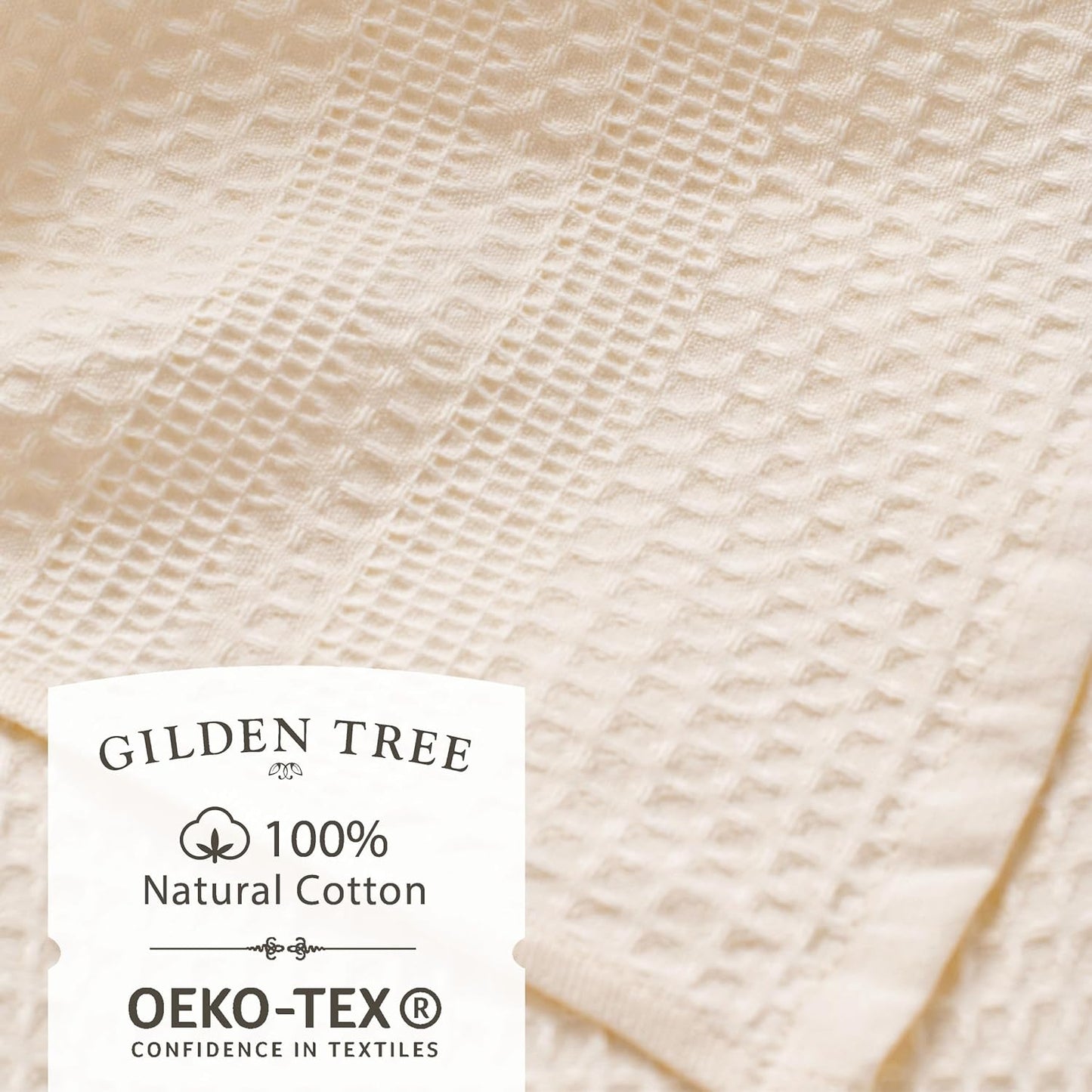 GILDEN TREE Waffle Bath Sheet Large Bath Towels Quick Dry Thin Body Towels, 40x80 Oversized Bath Towels for Adults, Classic Style (Cream)