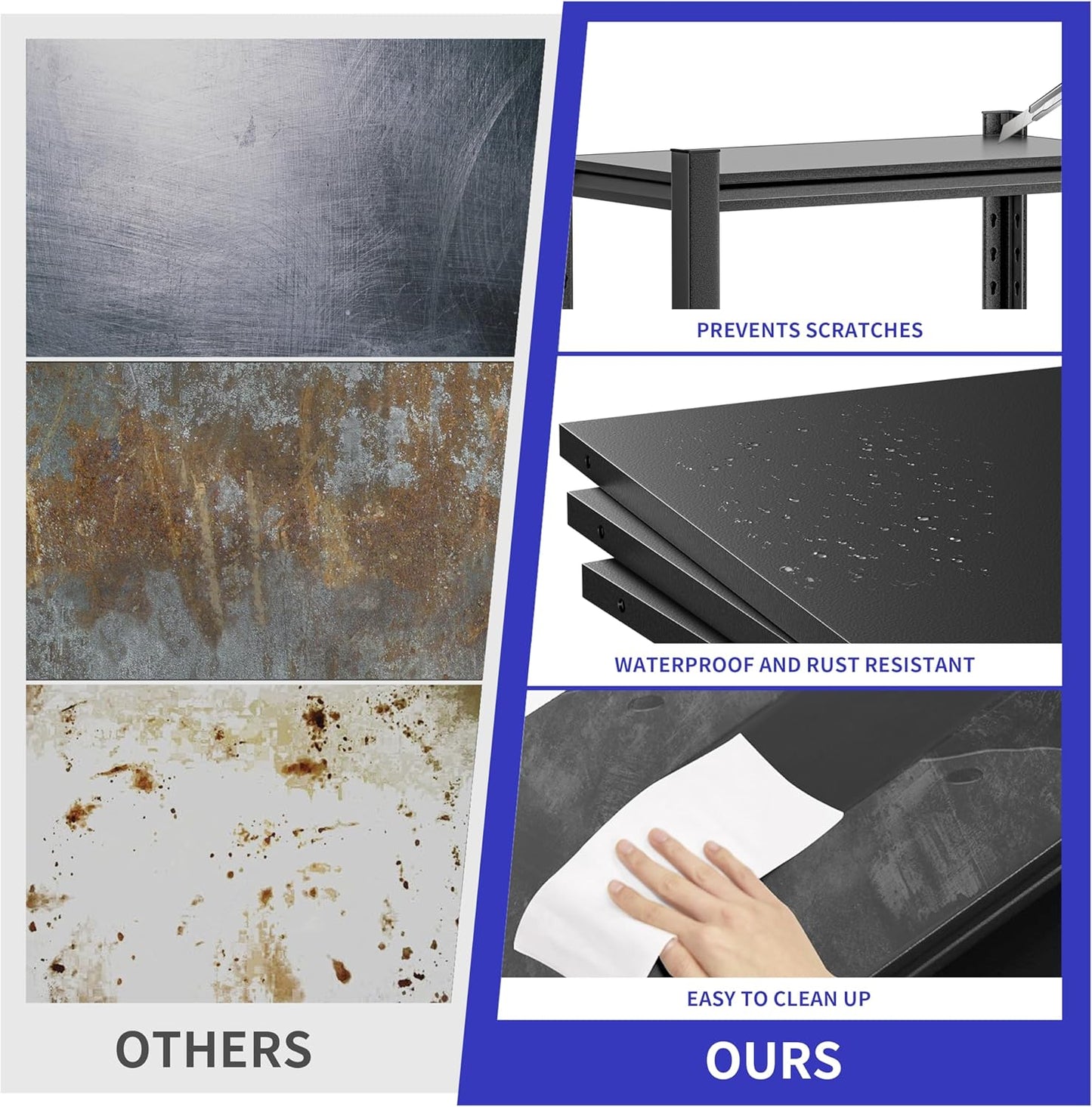 2 Pieces Garage Shelving,87"X48"X24"Inches,Heavy Duty Sturdy Steel Thickened Metal Shelves for Storage,Garage Storage Shelves,Black Shelving Unit Shelf Rack Industrial Shelving Shelf