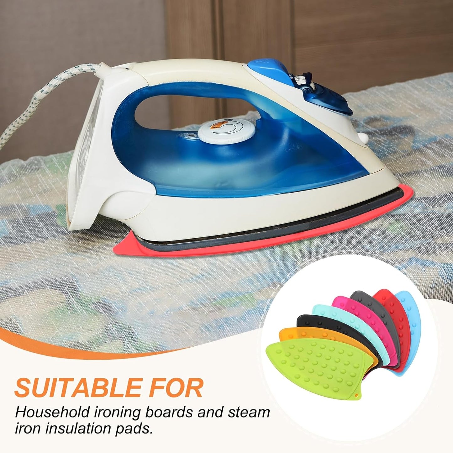 PATIKIL Silicone Iron Rest Pad, 2 Pcs Multipurpose Hot Heat Resistant Iron Rest Plate Protective Pad for Ironing Board Hot Resistant Steamer Steam Compact Mat, Yellow