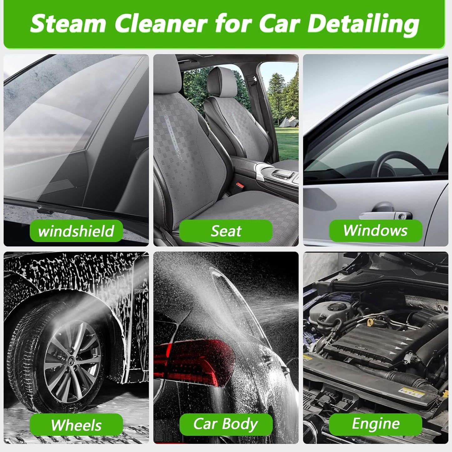 Handheld Steam Cleaner, 2500W High Pressure Steamer for Cleaning, Portable Steam Cleaner with 1.6L Water Tank, 3 Levels Adjustable Handle, Steam Cleaner for Home, Car, Furniture, Bed Bugs (Red)