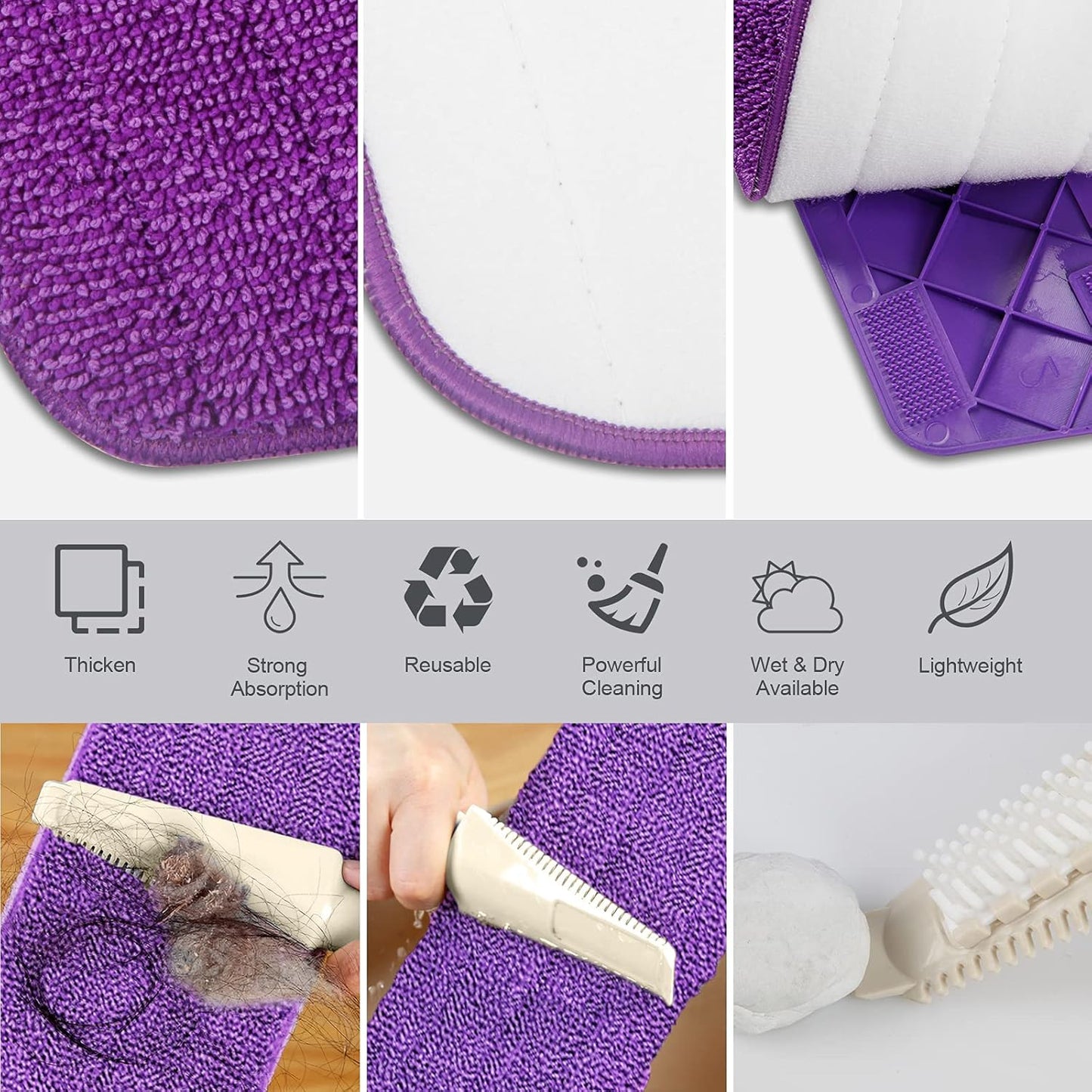 Spray Mop for Floor Cleaning - SEVENMAX Microfiber Floor Mop with 550ML Refillable Bottle 3 Washable Pads Kitchen Dry Wet Flat Dust Mop for Cleaning Hardwood Laminate Wood Ceramic Marble Tile Floors