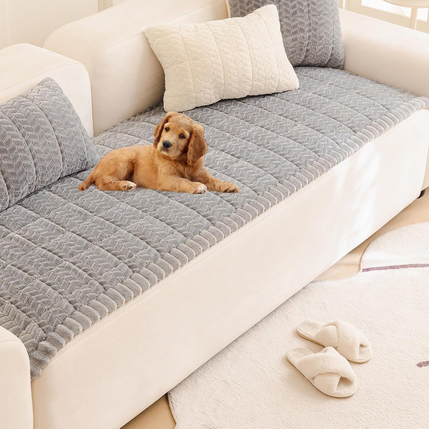 Pet Couch Cover Protector Sofa Covers for Pets Washable Non Slip Couches and Sofas Dog Mat (Grey, 27.6" x 70.9")