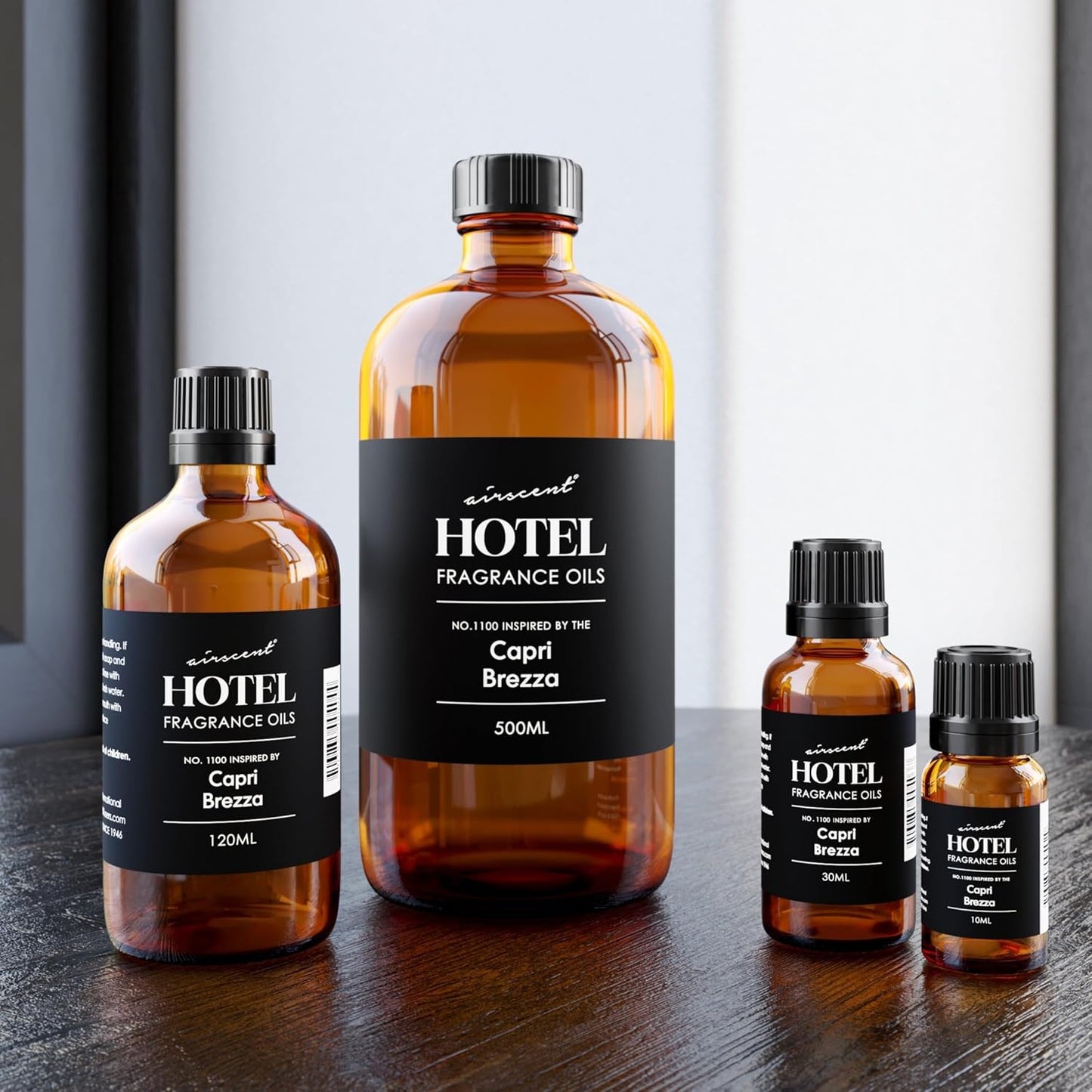 AirScent Capri Brezza Diffuser Oil No. 1100 - Volcano-Inspired Premium Fragrance Oil for Ultrasonic and Waterless Diffusers and Crafting - 120 mL, 4 fl oz Glass Bottle with Dropper