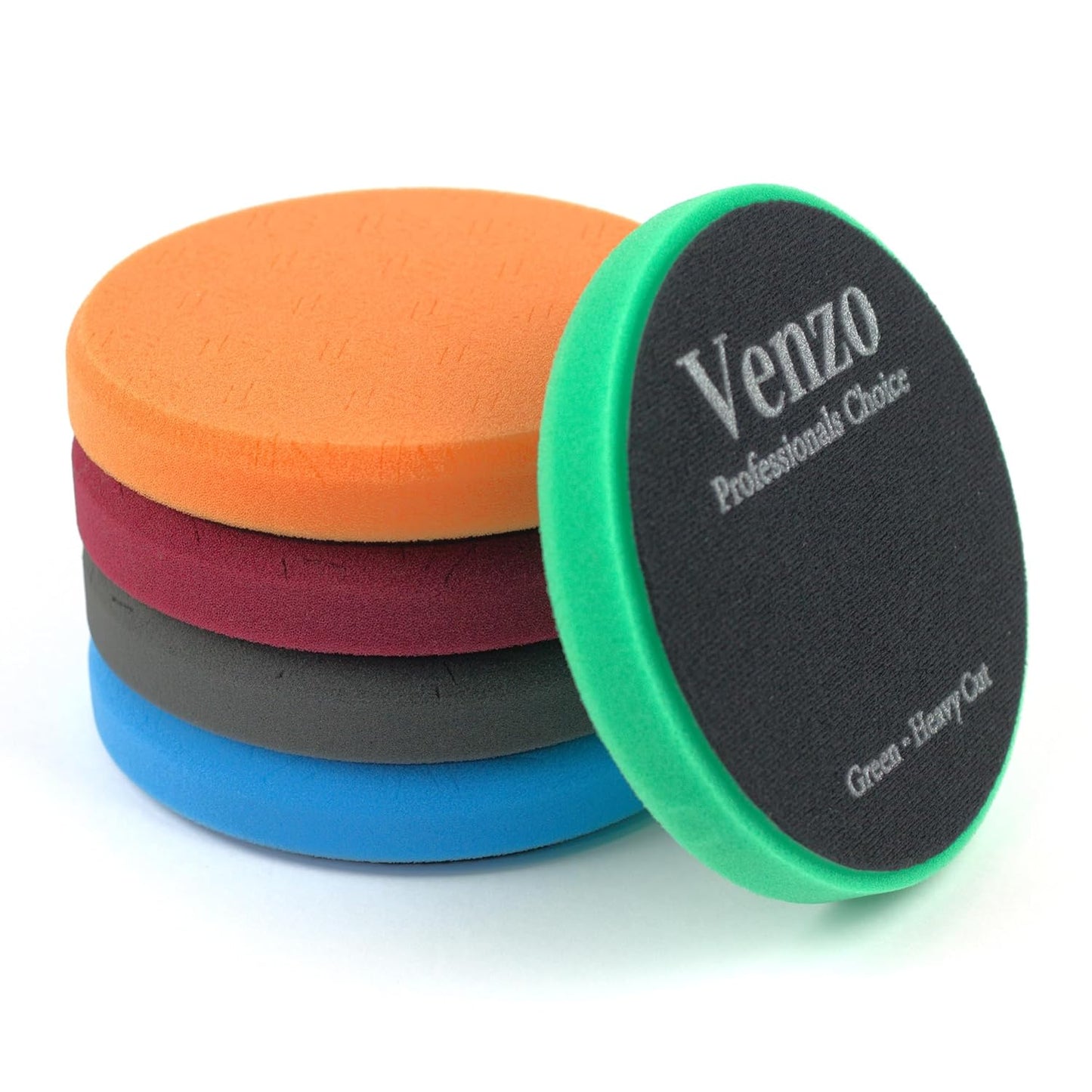 Venzo 6 Inch Buffing Polishing Pads, 5 Pcs 6.5" inch Front Side for 150mm Backing Plate, Buffing Polishing Kit, Cutting, Polishing & Waxing Pads for Car Buffer & Polisher