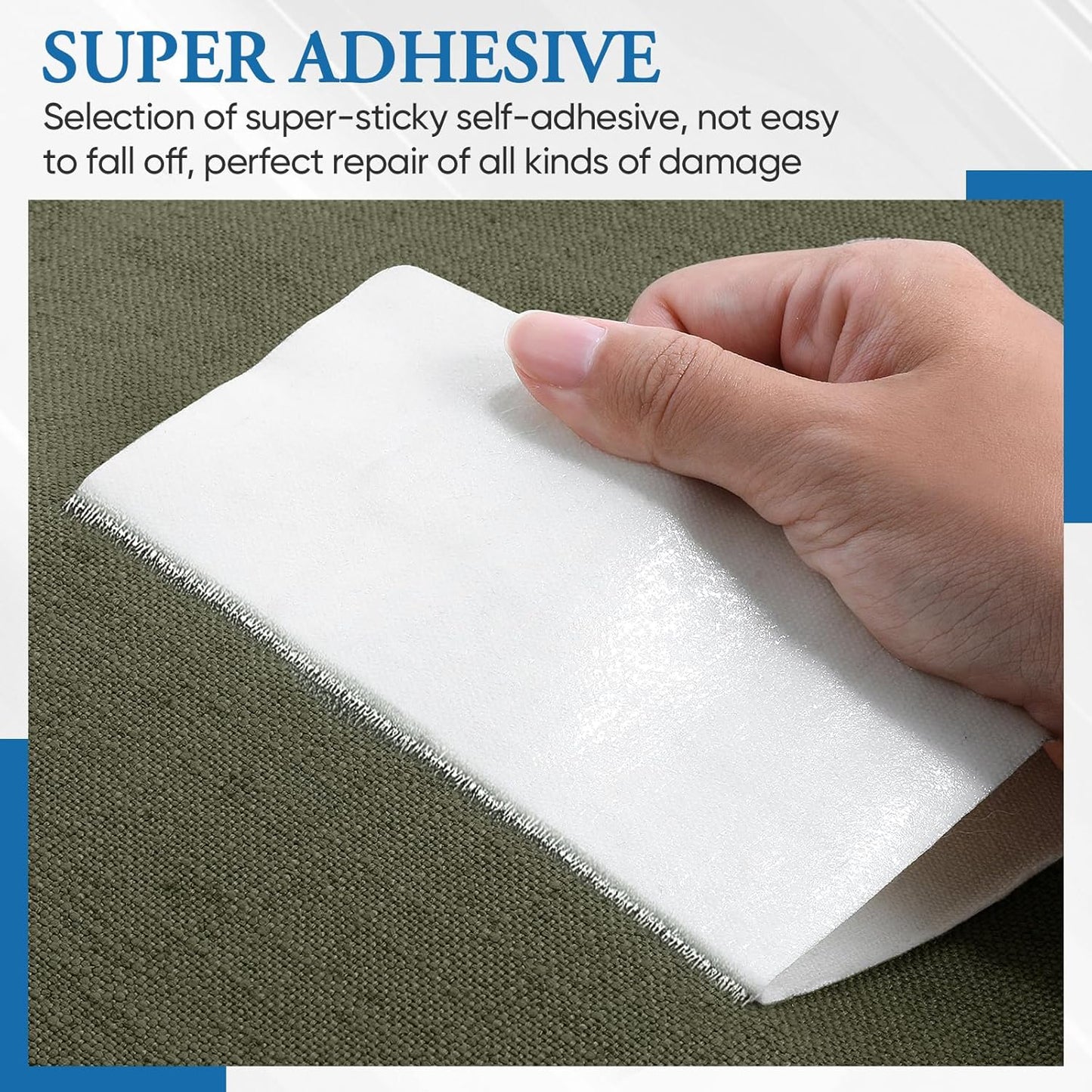 Canvas Repair Patch 5.5 x 8 Inches 6Pcs Self-Adhesive Waterproof Canvas Patch Kit for Repairing Tents,Sofas,Boat Covers,Camping Chair,Awnings,Car Seats.（Army Green）