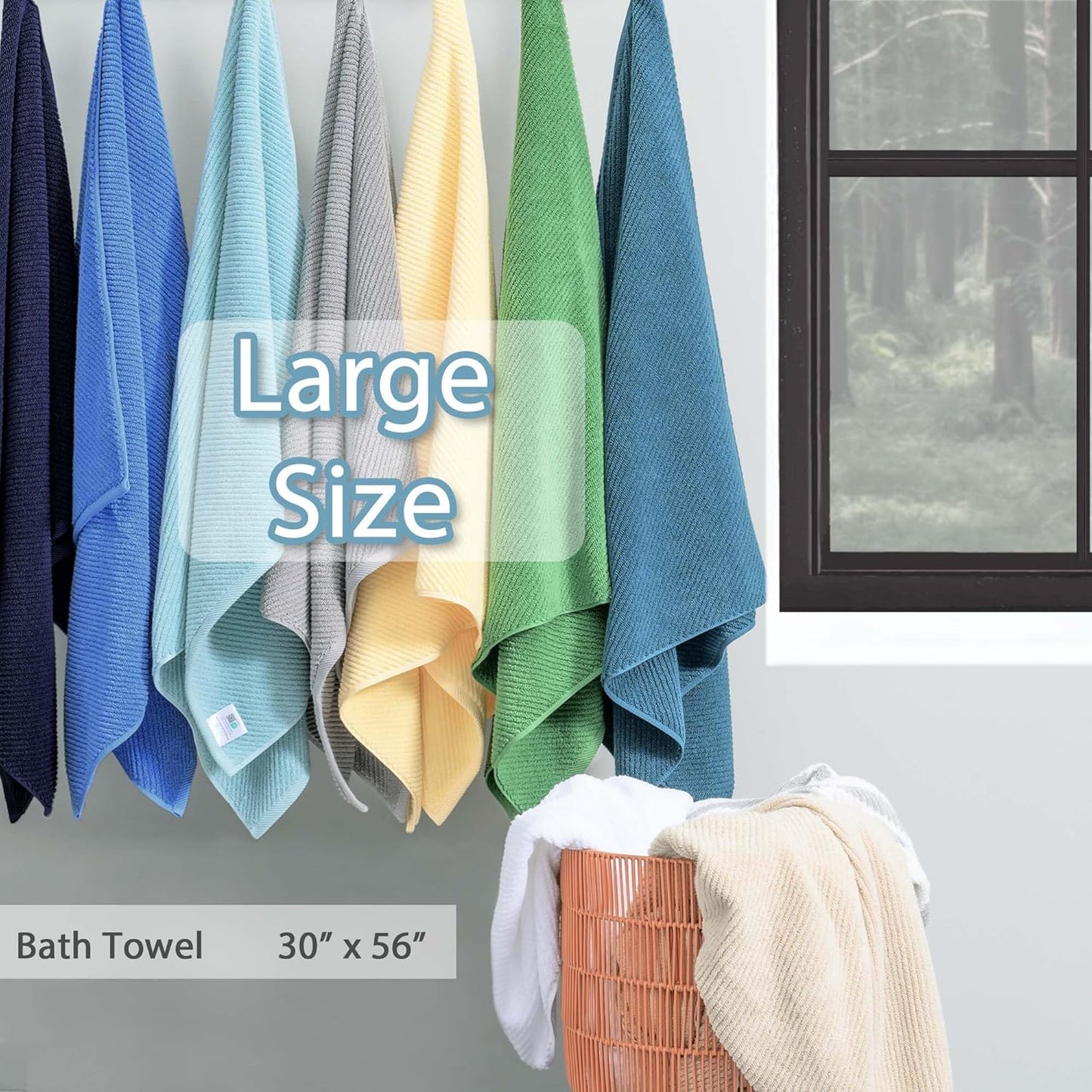 Yellow Bath Towels, Luxury Bath Towels Set of 4, Large 30"x56" - Cotton | Quick Dry | Lightweight | Thick | Soft | Absorb, Shower Towels for Hotel, Showering & Bathroom, Bath Towel Gift Set