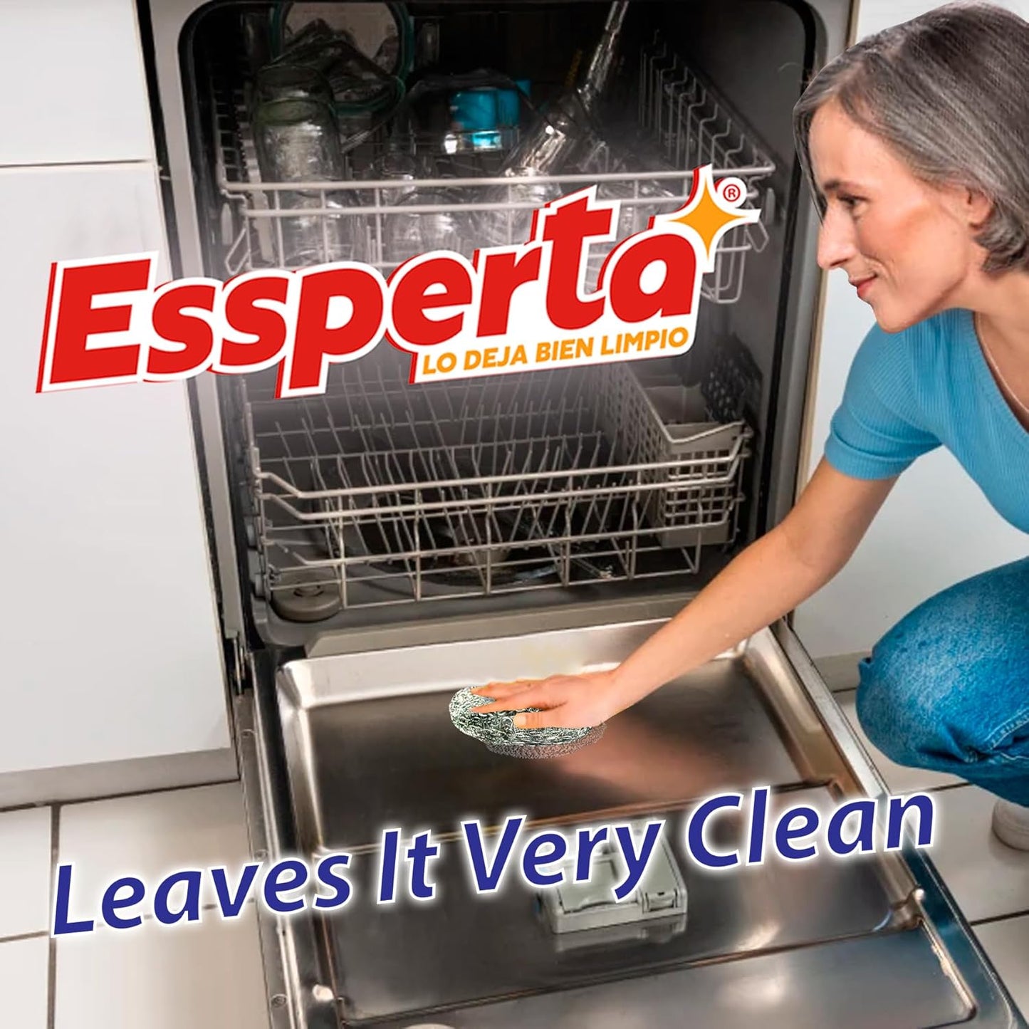 3 Pcs ESSPERTA Stainless Steel Wool Scrubber，3 Steel Scrubber Wool Pads for Cleaning Dishes, Metal Scrubber Pot Scrubbers Can Clean Iron Pots, Stoves, Barbecue Grills, Wash Sink