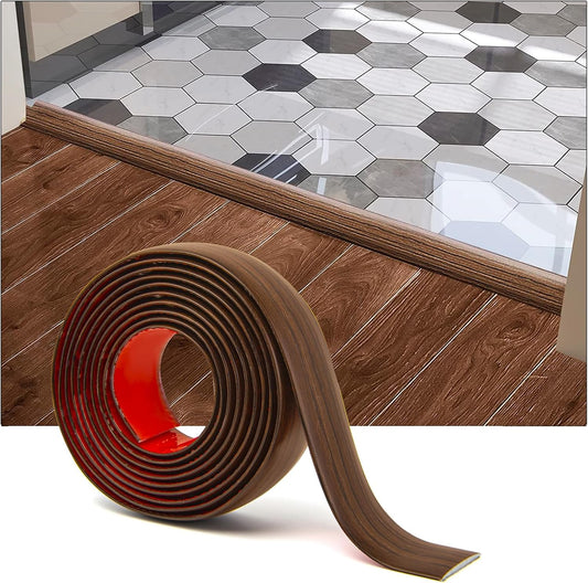 Art3d Self Adhesive Vinyl Floor Transition Strip,Laminate Floor Strip Floor Flat Divider Strip for Joining Floor Gaps, Carpet Threshold Transition, Floor Tiles (4 FT, 1.57in, Cherry)