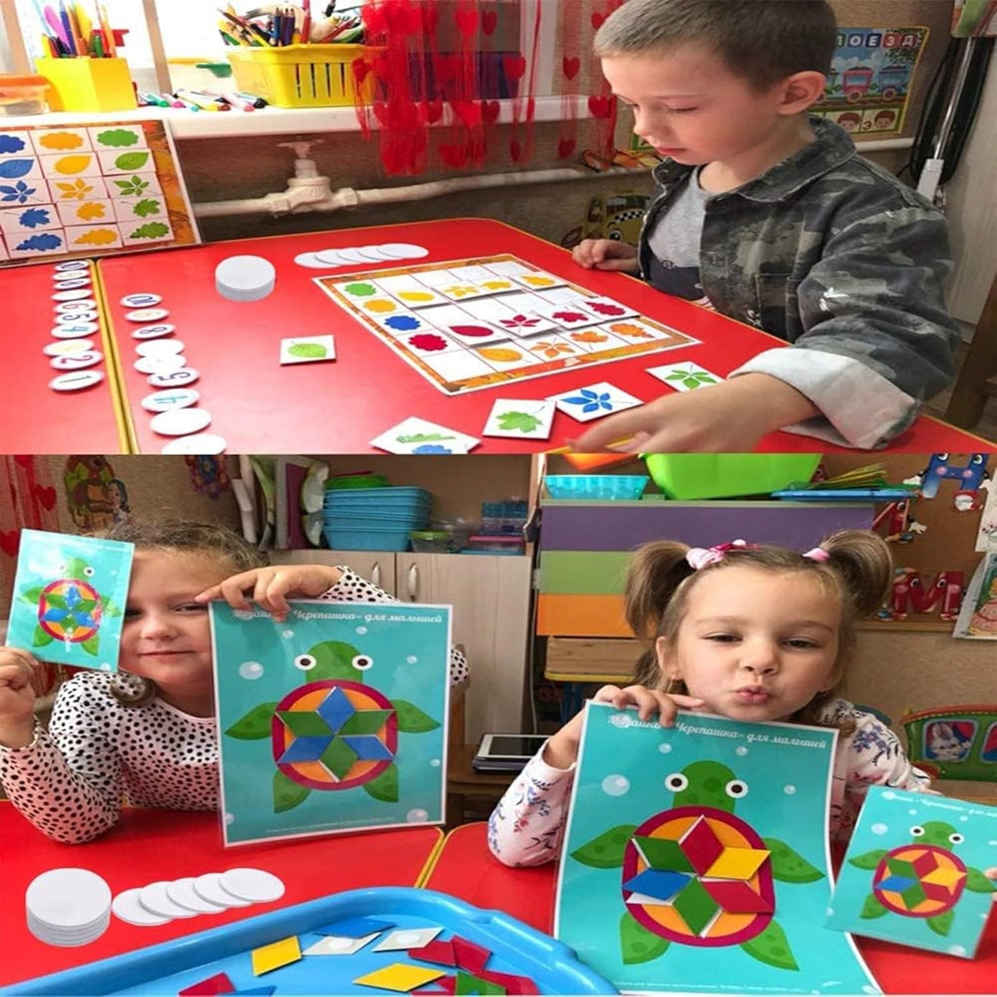 BRAVESHINE 24PCS Round Industrial-Strength Hook and Loop Fasteners with Adhesive - Wall Hanging Interlocking Tapes - Double Sided Adhesive Stickers for Carpet Gripping - Round 2 inch