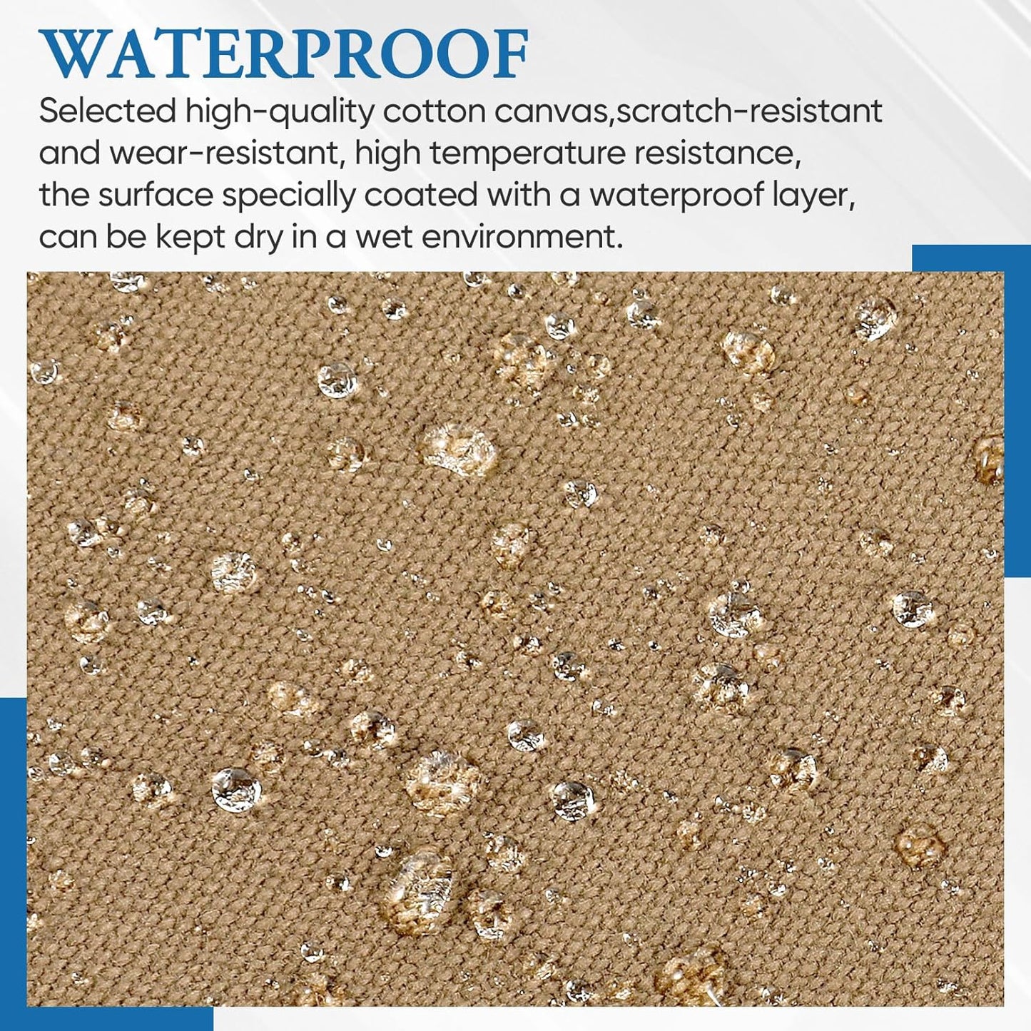 Canvas Repair Patch 5.5 x 8 Inches 6Pcs Self-Adhesive Waterproof Canvas Patch Kit for Repairing Tents,Sofas,Boat Covers,Camping Chair,Awnings,Car Seats.（Khaki）