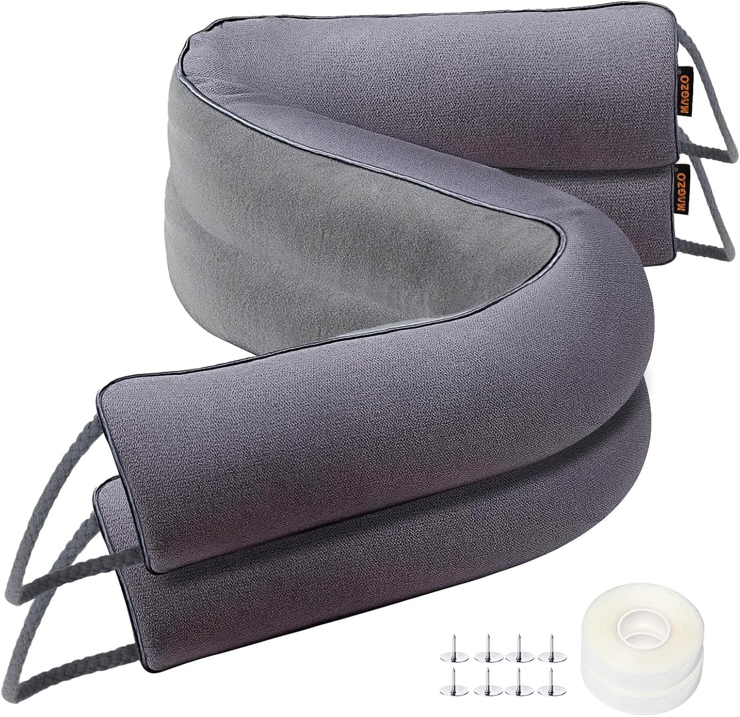 MAGZO Door Draft Stopper, 72 Inch Under Door Draft Blocker Noise Stopper, Weighted Wind Blocker Draft Guard for Bottom of Door, Gray