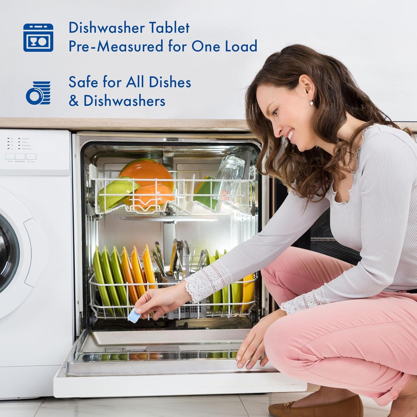 Individually Wrapped Dishwasher Tablets | Dishwasher Detergent | Dish Soap Pods | Fresh Lemon Scent | Deep Clean for Dishes | 200 Count Bulk for Vacation Rentals and Extended Stay Hotels