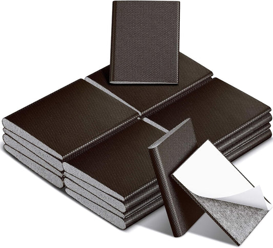 Zonon 64 Pieces Door Corner Seal Weatherstripping Exterior Door Frame Seal Draft Stopper Adhesive Corner Pads for Weather Stripping and Draft Protection (Brown)