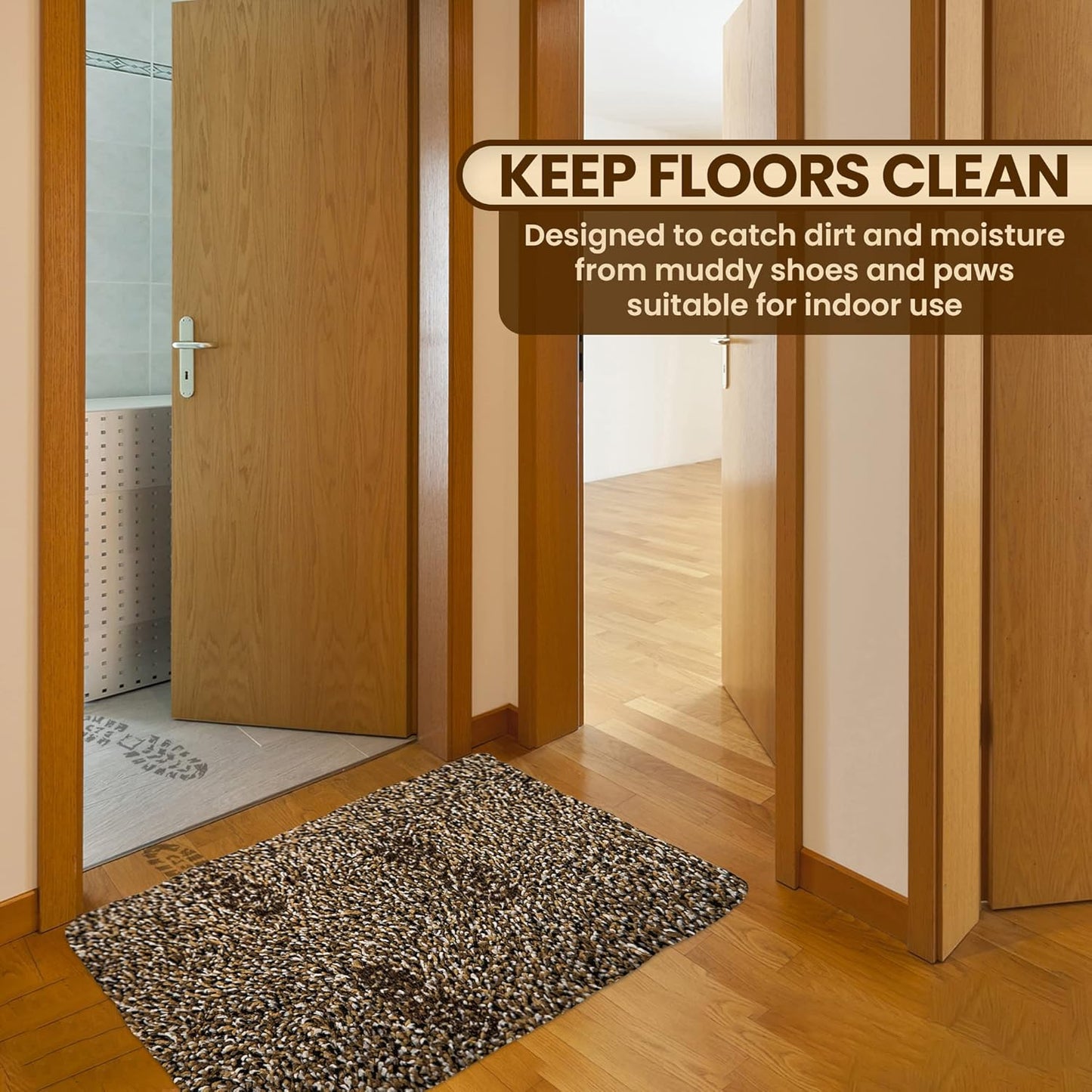 Premium Microfiber Indoor Door Mat – 36"x60" Washable Entry Mat, Non-Slip, Waterproof Backing, Super Absorbent, Low Profile Entryway Doormat for Indoor Entrance