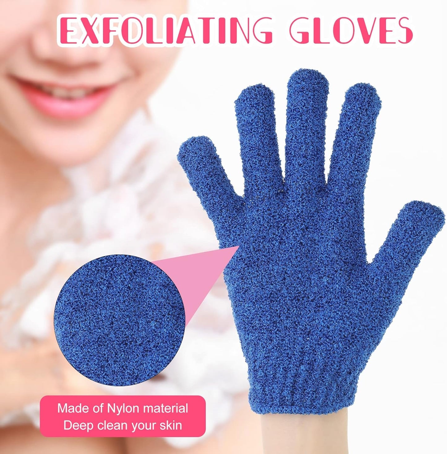 150 Pcs Exfoliating Gloves Bulk for Body Double Sided Exfoliating Shower Gloves for Women Nylon Colorful Bath Gloves Exfoliating Body Scrubber Mitt for Beauty Spa Massage Shower Body Scrubber