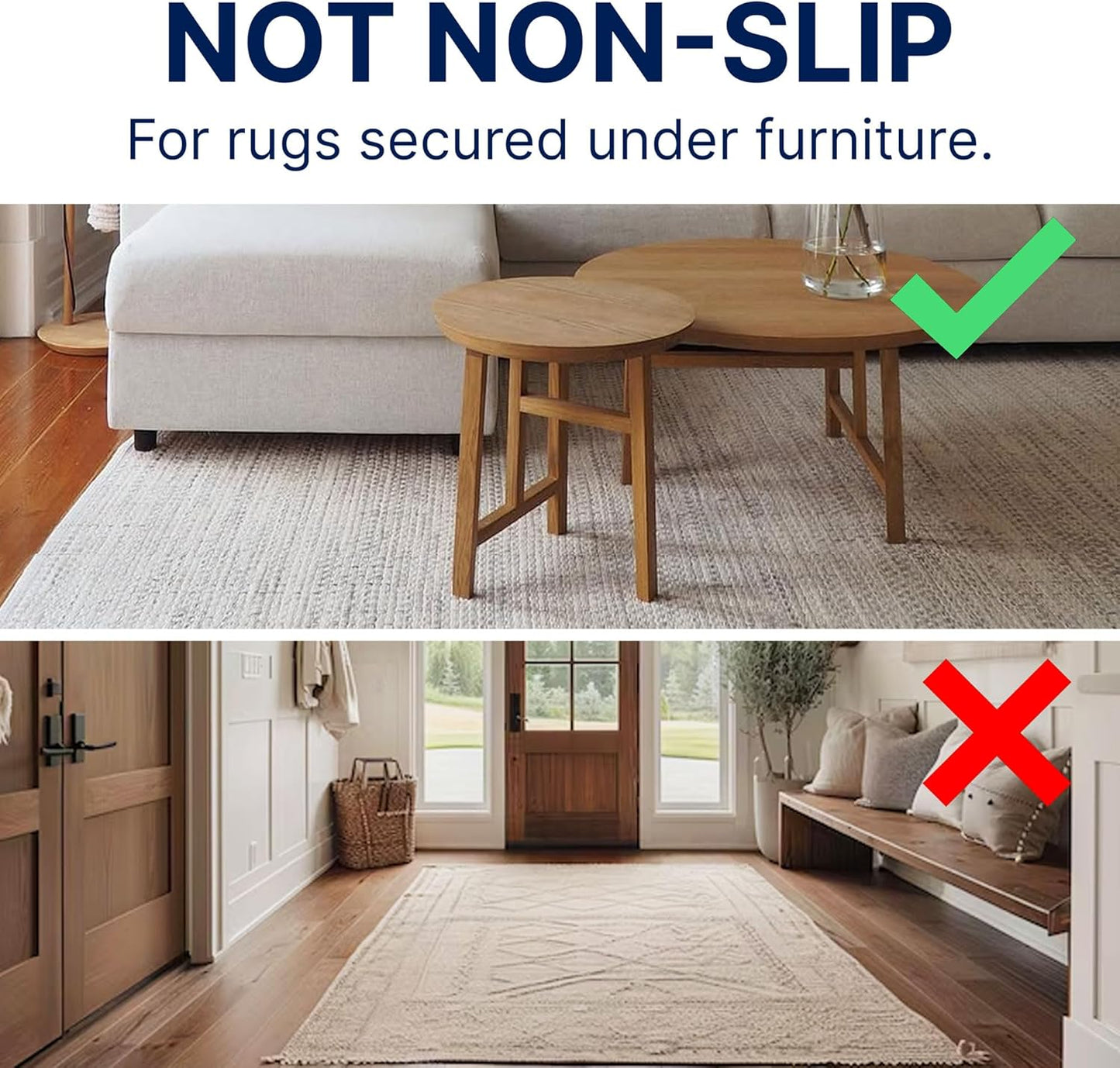 RUGPADUSA - Eco-Plush - 7'6" x 9'6" - 1/2" Thick - 100% Felt - Luxurious Cushioned Rug Pad - Available in 3 Thicknesses, Many Custom Sizes