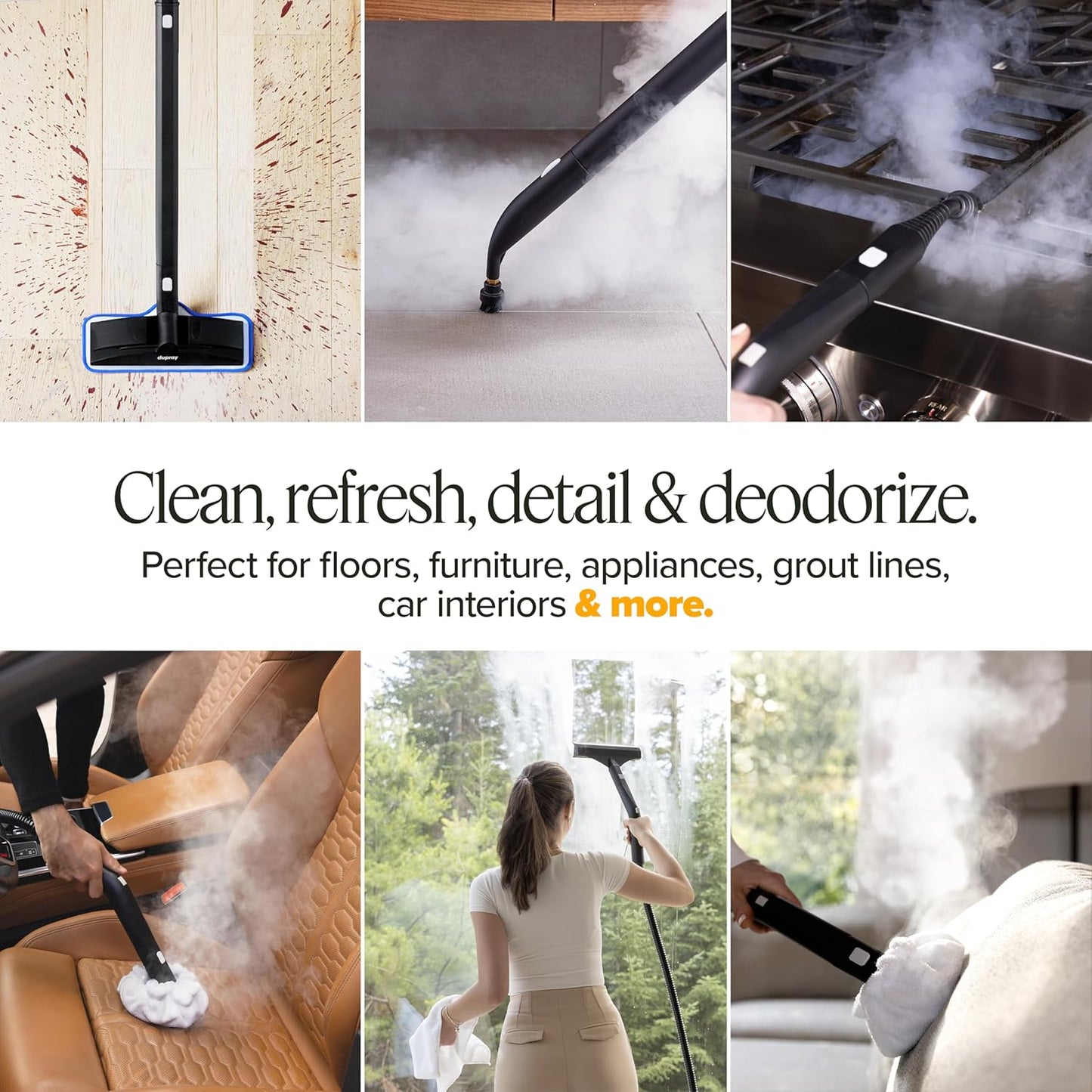 Dupray Neat Steam Cleaner with 20-piece Accesory Kit. For Multipurpose steam Cleaning Hardwood, Tile, Laminate and Sealed Floors, Couch, Furniture and more. *Kills 99.9% of Bacteria & Viruses