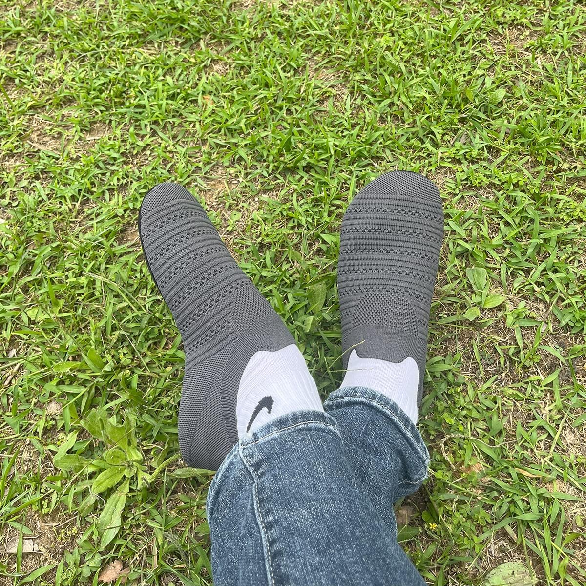 QZKDM Lightweight Slip on Grip Indoor House Slippers Barefoot Non Slip Home Exercise Yoga Shoes for Men Women