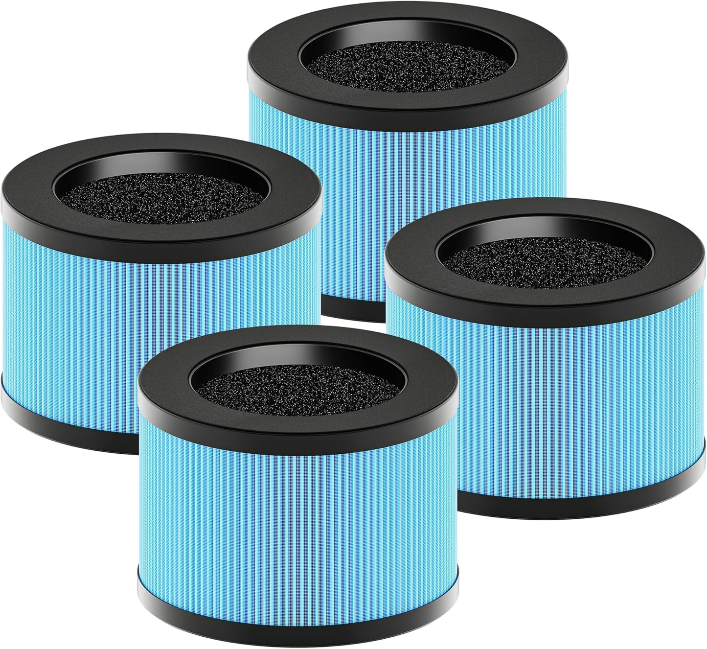 MK01 & MK06 True HEPA Filter Replacement Compatible with Aroeve MK01, MK06, ToLife TZ-K1 and Kloudi DH-JH01 Air Purifier, Standard Version, Blue, 4 Pack