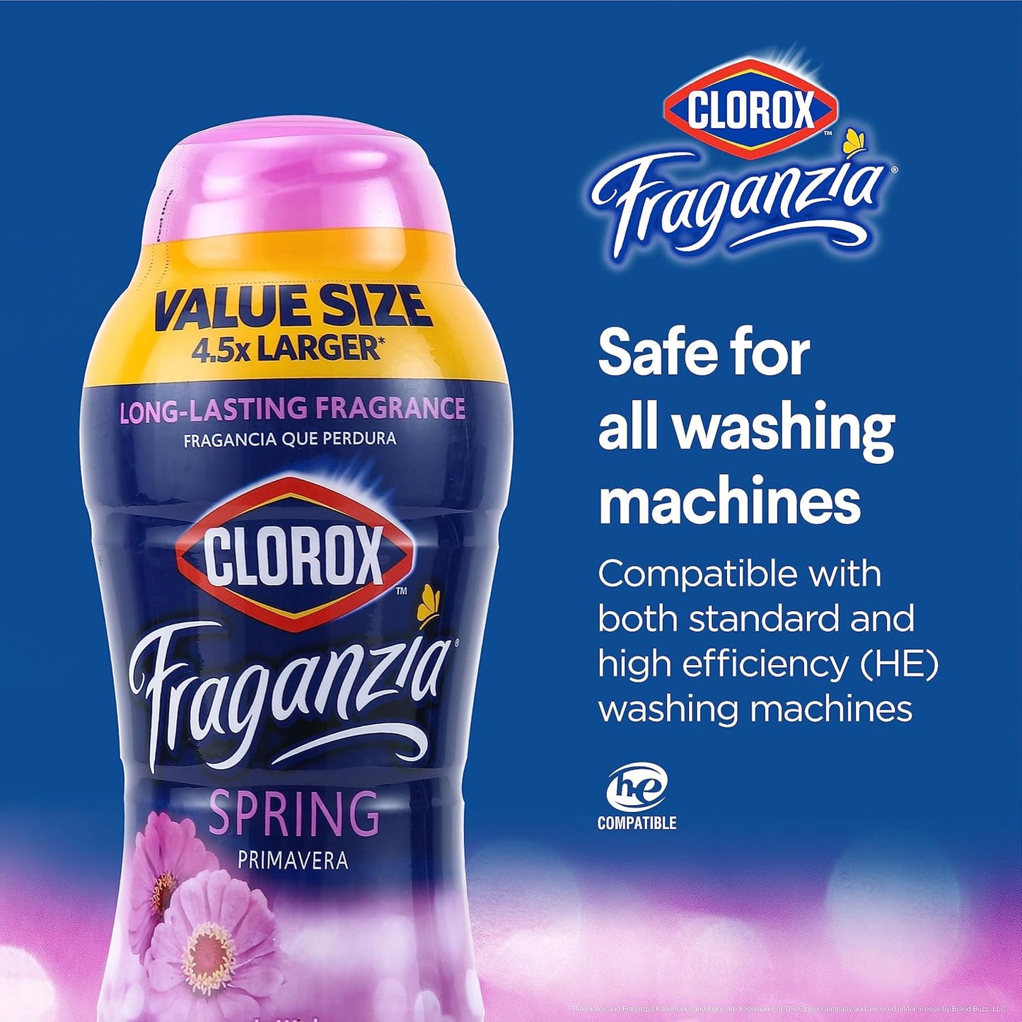 Clorox Fraganzia Laundry Scent Booster Crystals in Spring Scent - Scented In-Wash Freshener Beads for Fresh, Clean, Great Smelling Clothes and Linens, 70 Oz - 6 Pack
