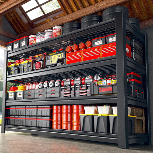 60.1" W Storage Shelves Extra Wide Metal Shelving 2500LBS Garage Shelving Adjustable 4 Tier Garage Shelves Industrial Metal Shelf for Basement Warehouse Shop 60.1" W x 24.1" D x 60" H